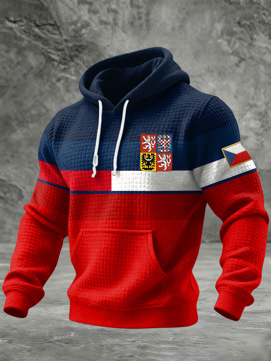 Retro česká embléma barevná geometrická neformální mikina