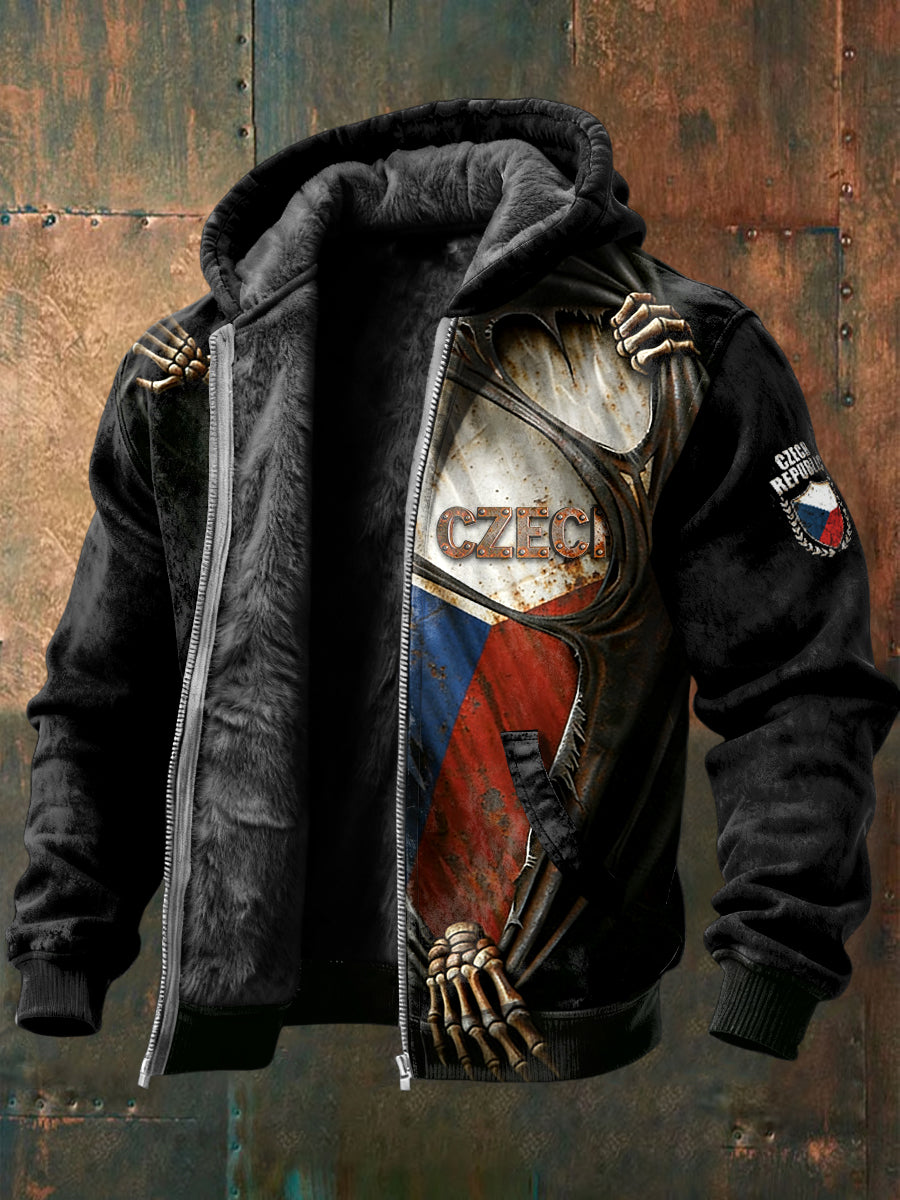 Pánské české vlajky vytisknout gotické fleecelemované bundy