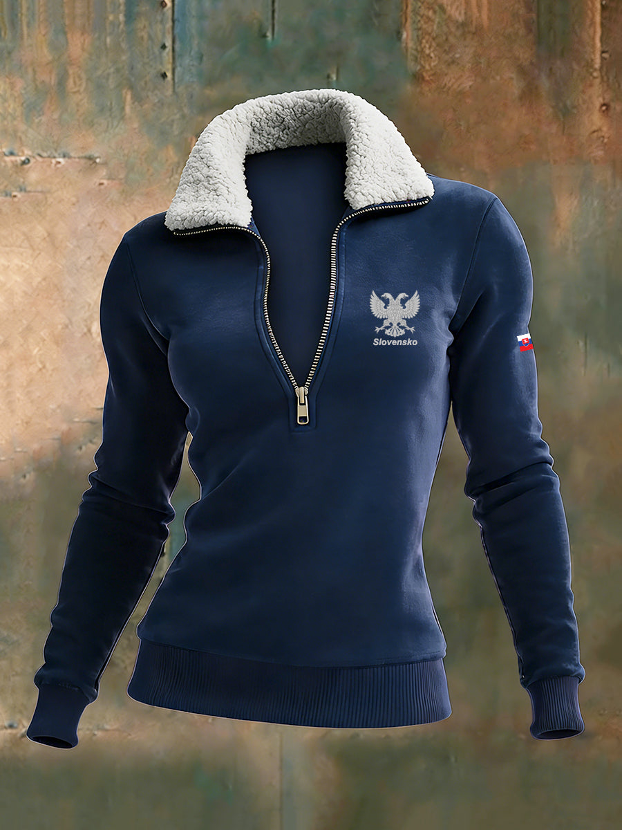 Ženy polovina zips příležitostné a pohodlné slim fit top