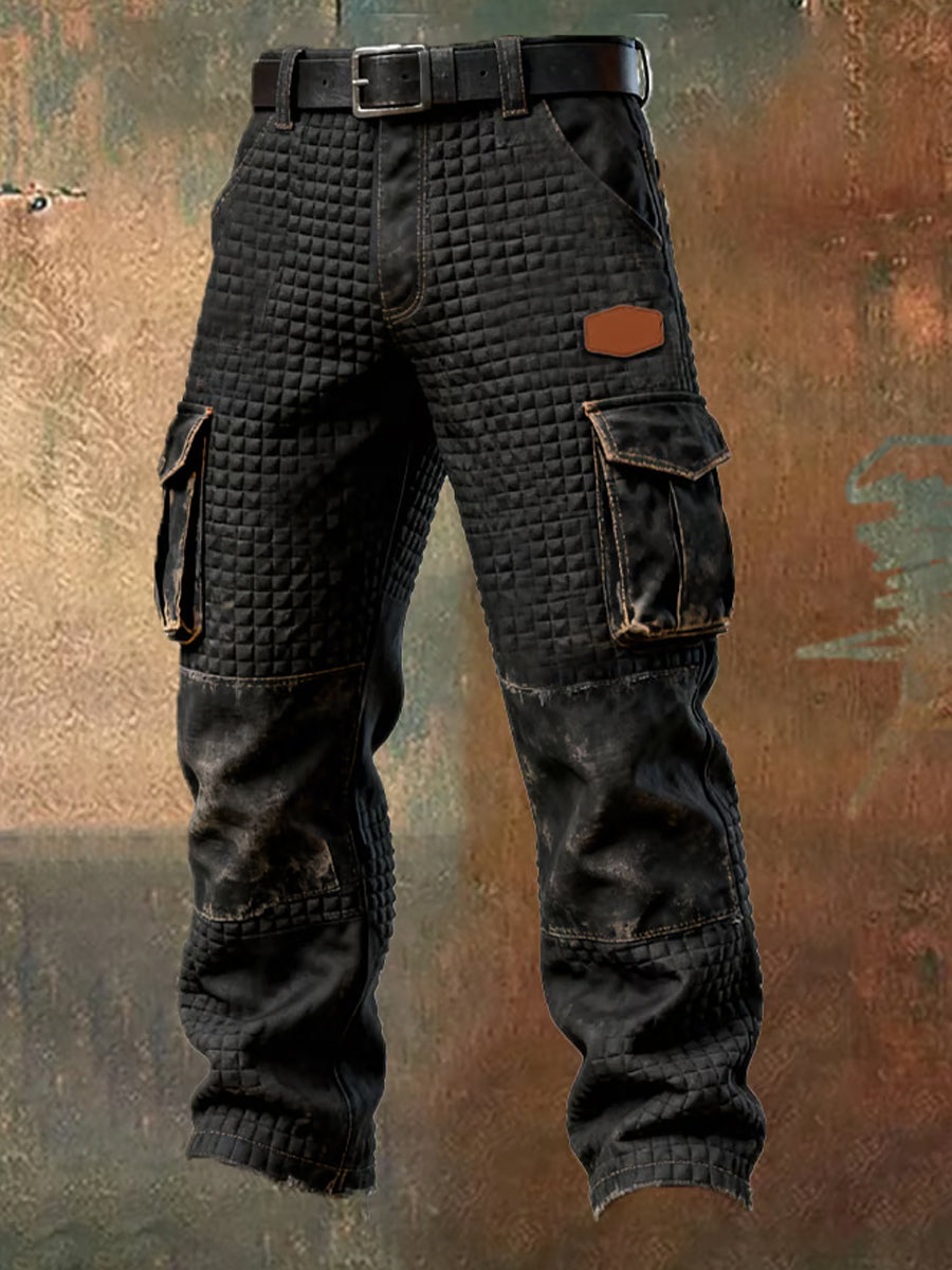 Pánské retro obchodní styl příležitostné pracovní kalhoty