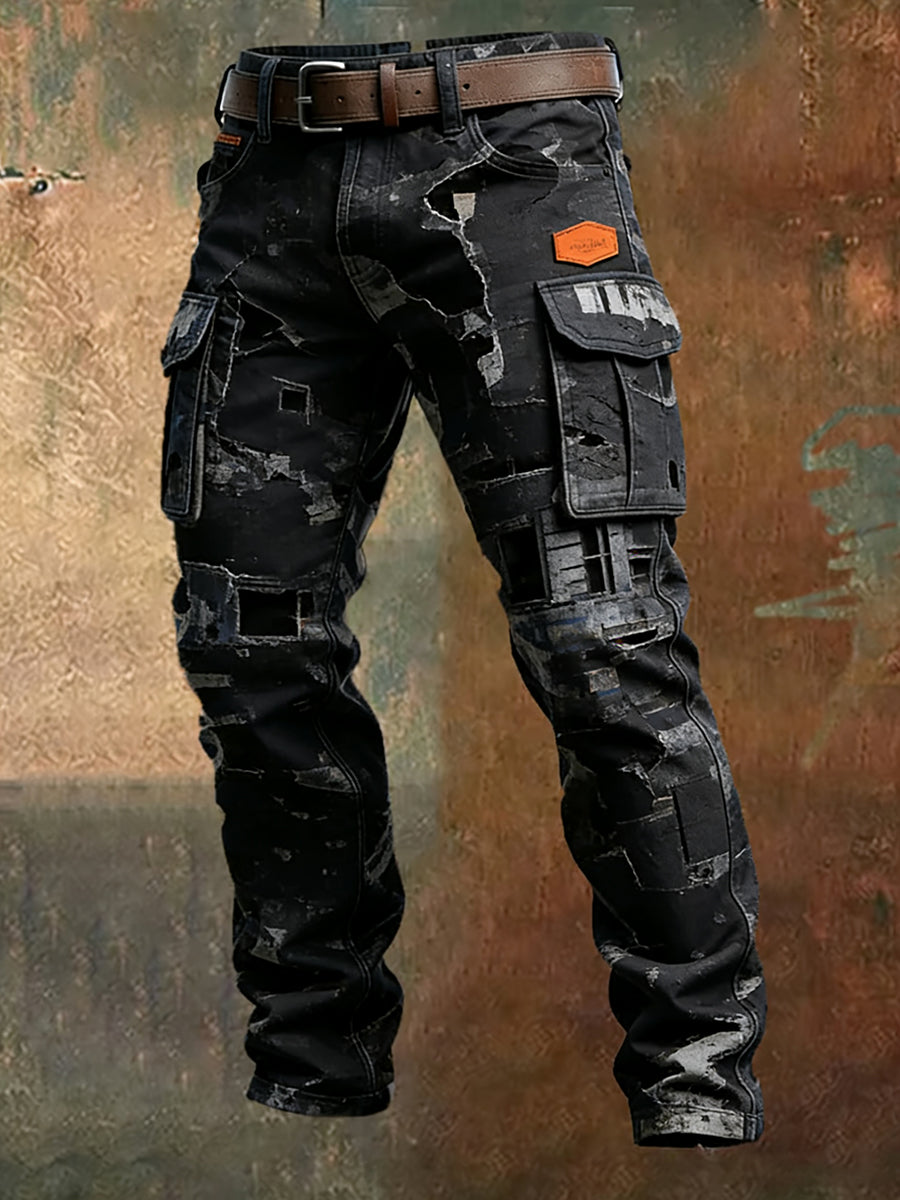 Pánské retro obchodní styl příležitostné pracovní kalhoty