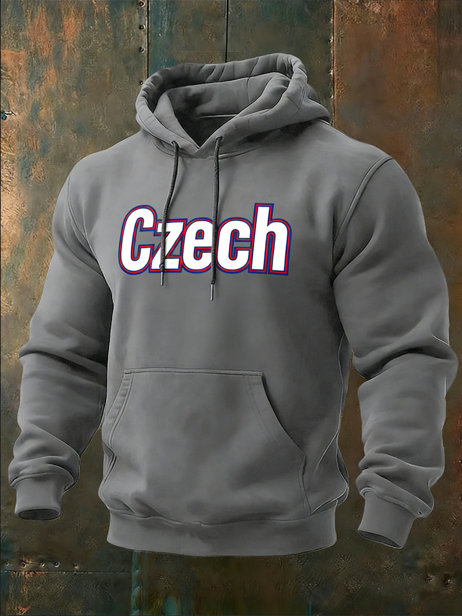 Pánské moderní šedá "česká" grafická mikina