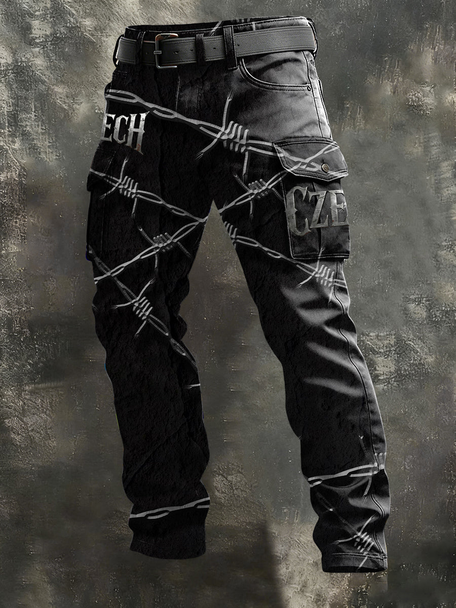 Pánské robustní ostnaté dráty "české" nákladní kalhoty