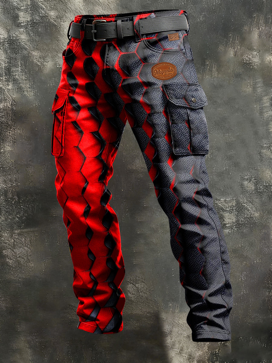 Pánské retro dovolená obchodní umění tisk neformální pracovní kalhoty