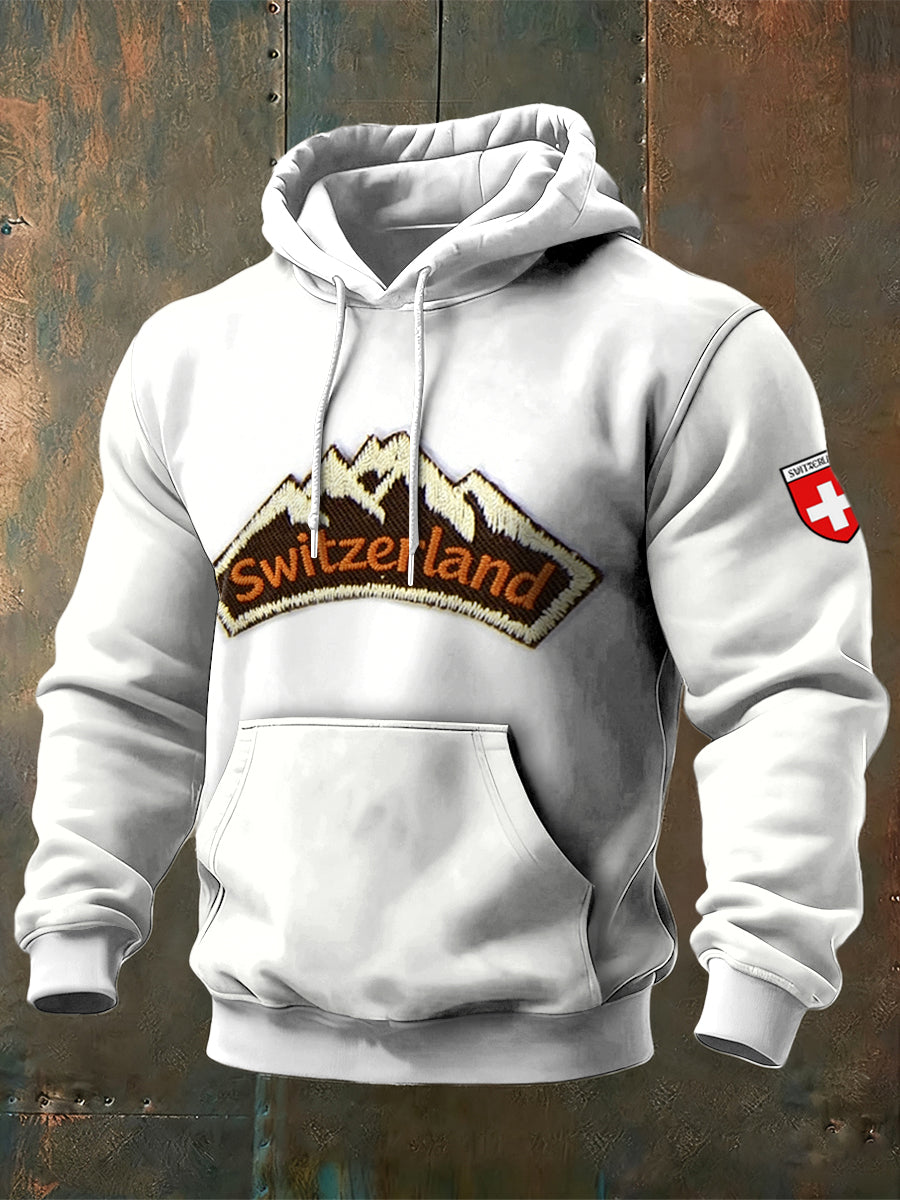 Herren Schweiz entworfen bedrucktes weißes Sweatshirt