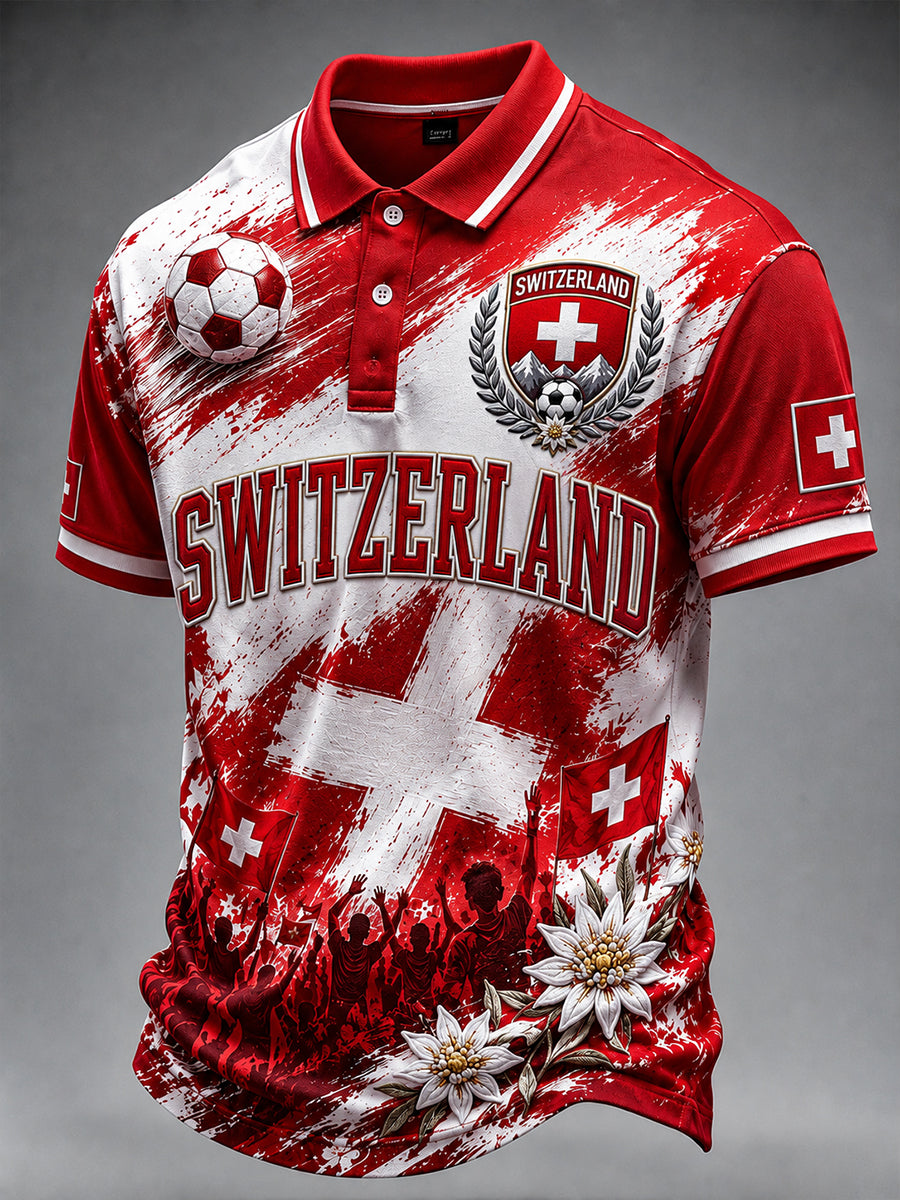 Retro Schweizer Fußballfan Kunstdruck Freizeit trikot