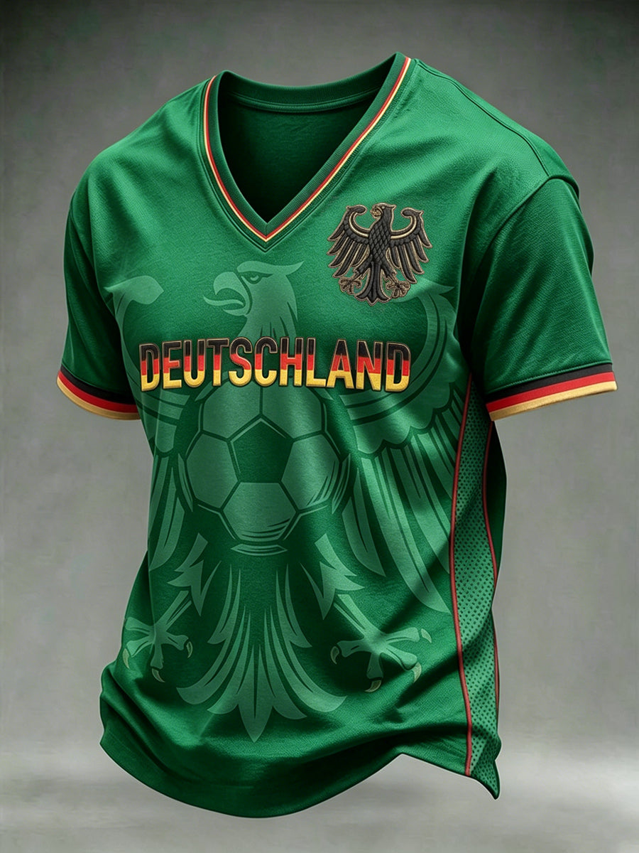 Herren-T-Shirt mit deutschem Fußball-Lover-Print