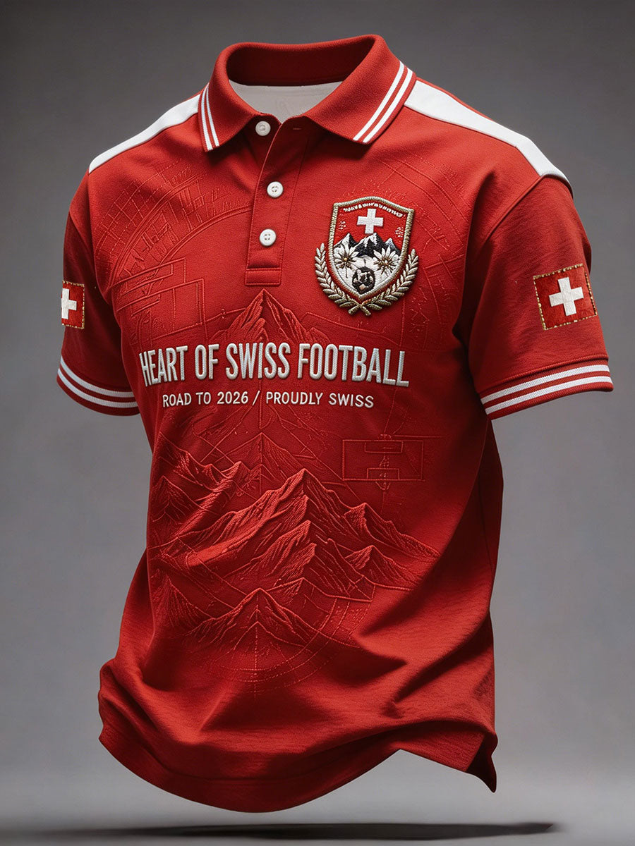 Herren Schweizer Fußball-Liebhaber Kunst bedruckte Freizeit-Tops