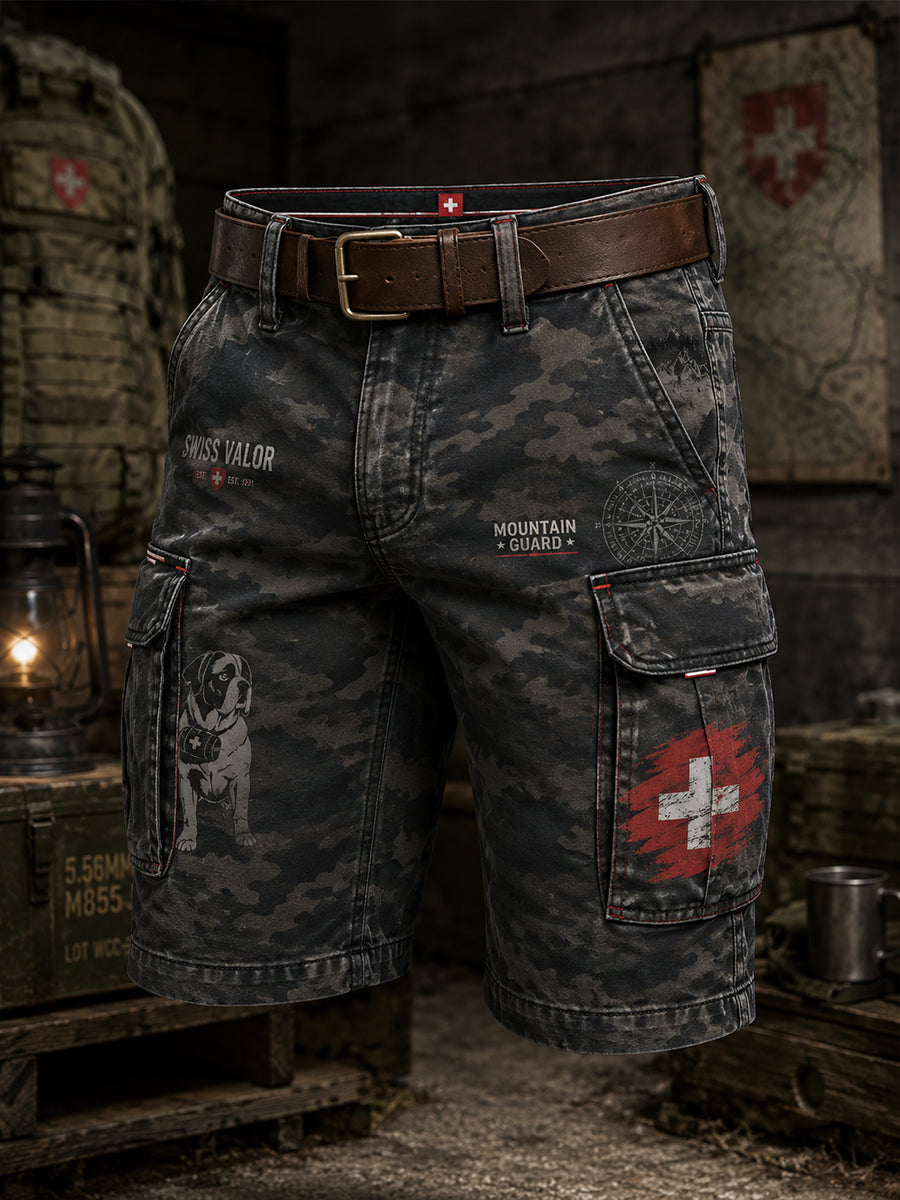 Herren-Vintage-Militär-Camo-Print-kurze Cargohose