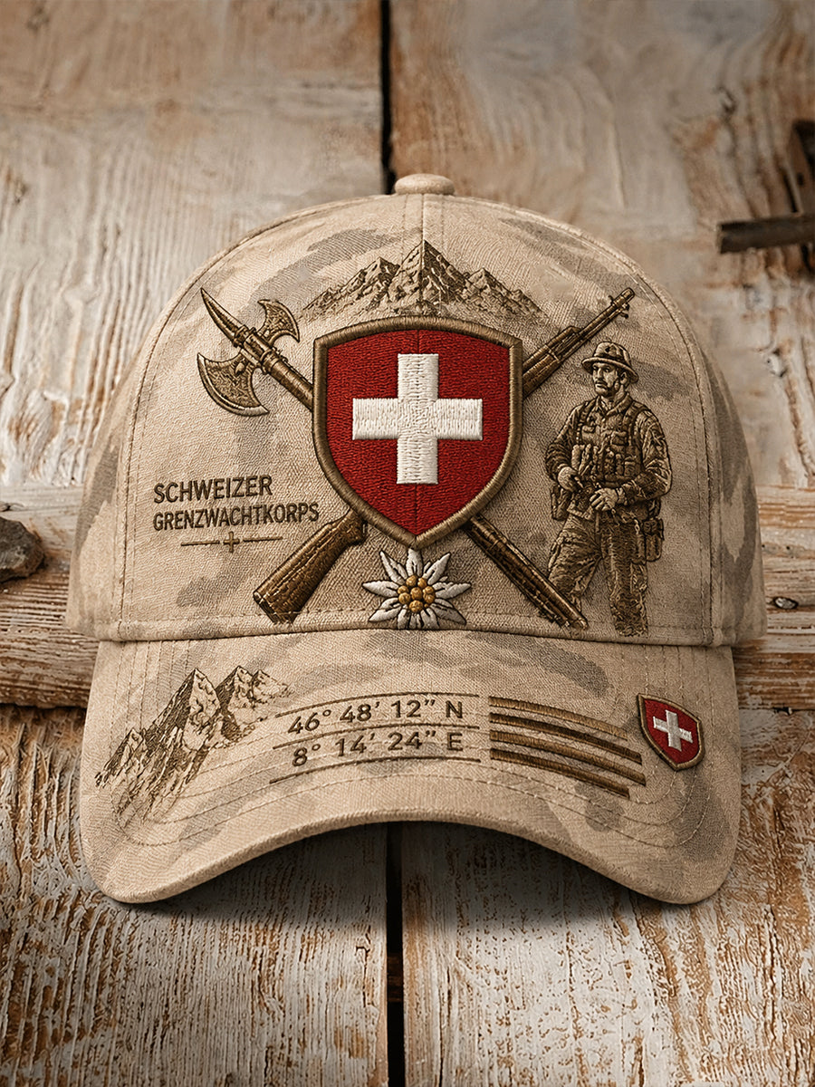 Herren-Mütze im Vintage-Camouflage-Look mit militärstilischem Print