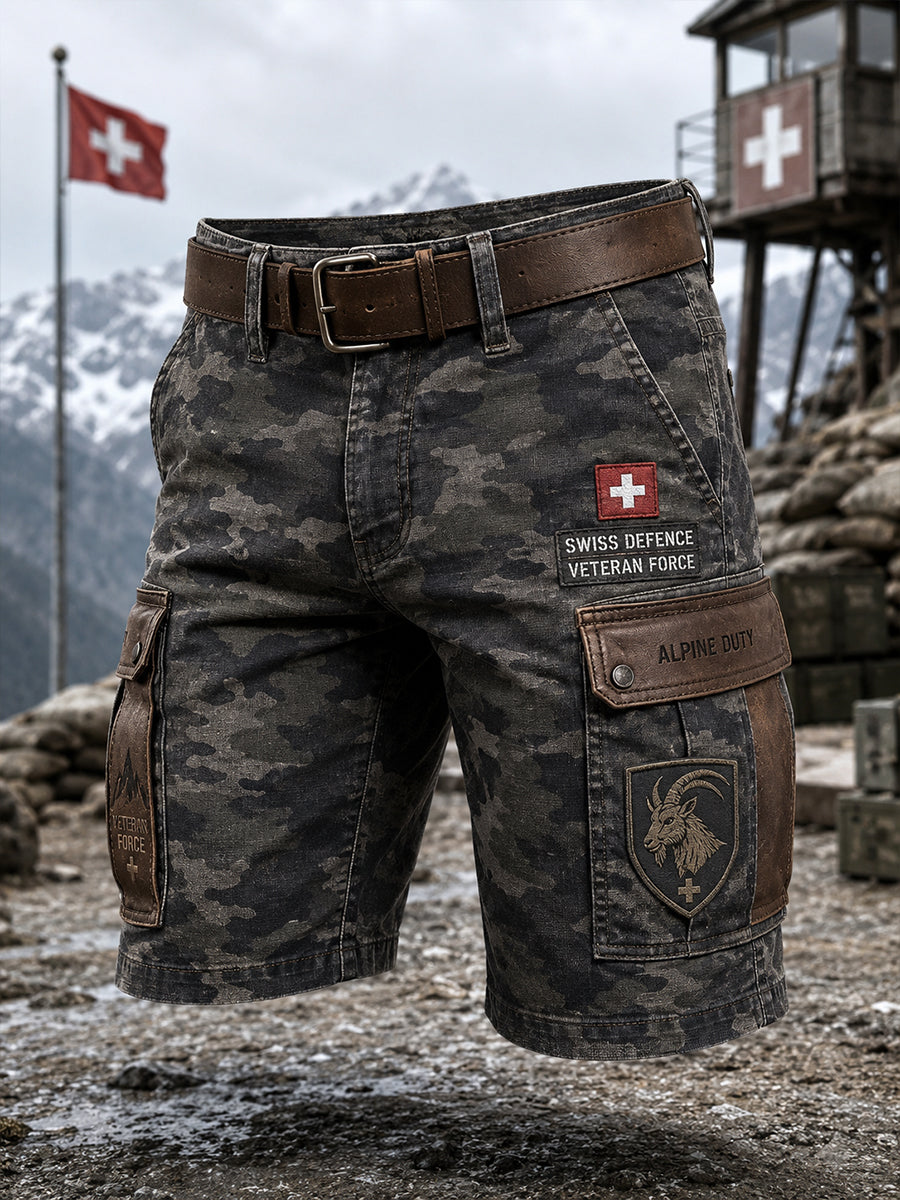 Herren-Vintage-Militär-Camo-Print-kurze Cargohose