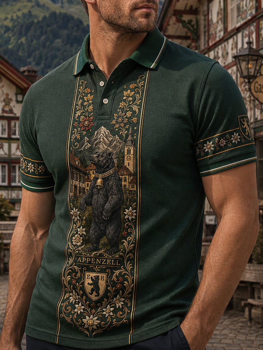 Herren-Appenzell, Schweiz Kulturelles Element Kunstdruck Poloshirt