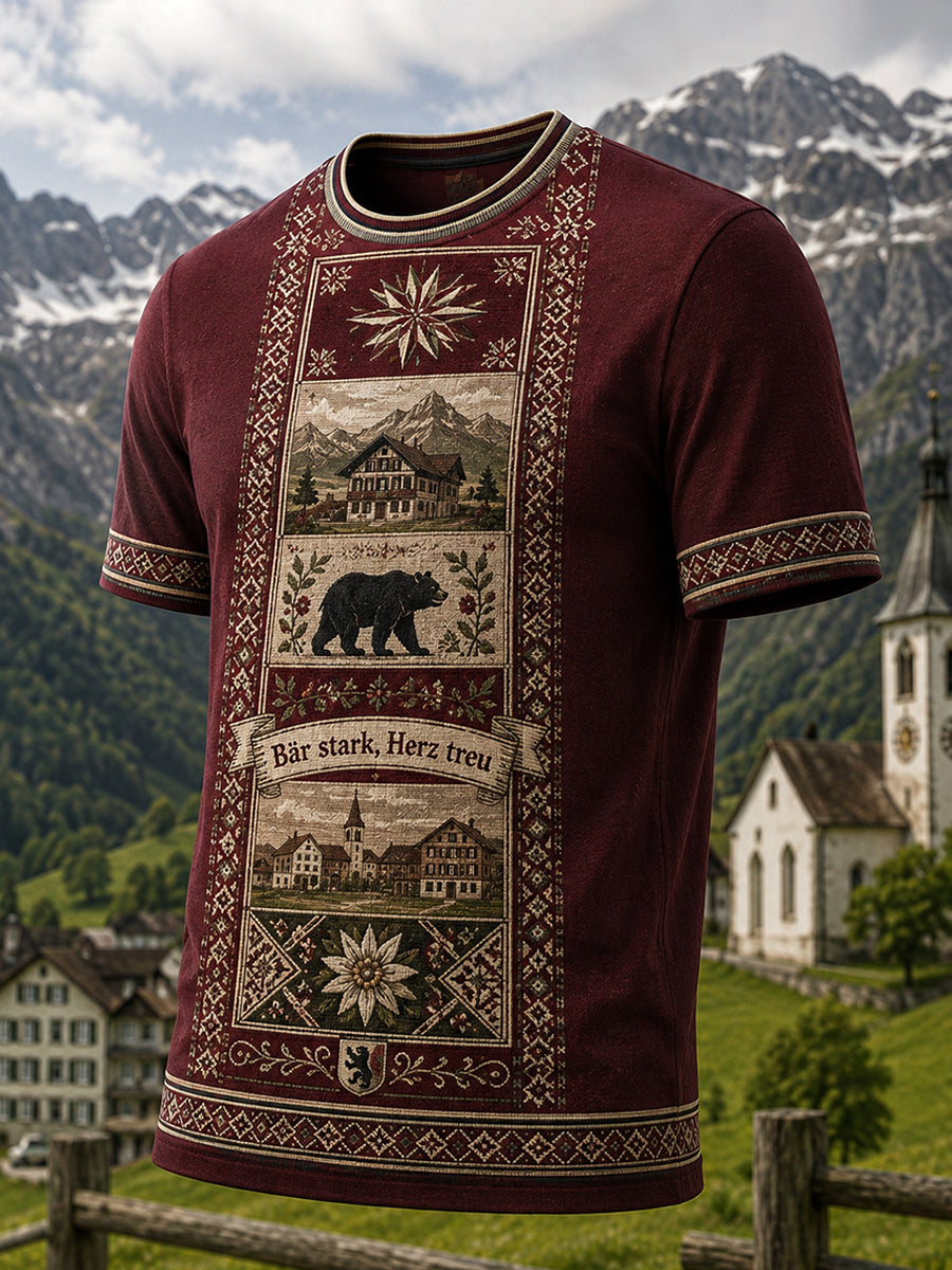 Herren-Appenzell, Schweiz Kulturelles Element Kunstdruck-T-Shirt
