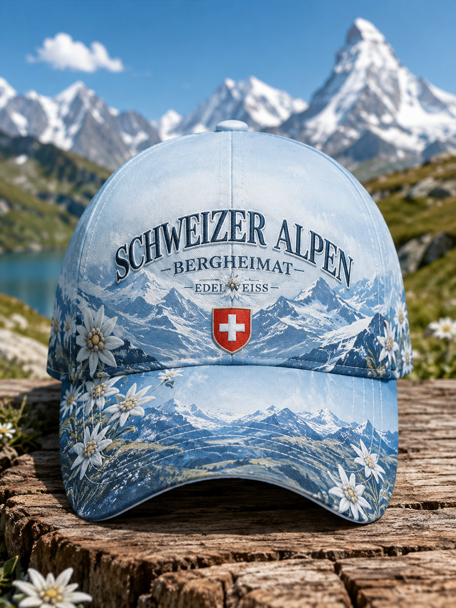 Mütze mit grafischem Schneeberg-Print