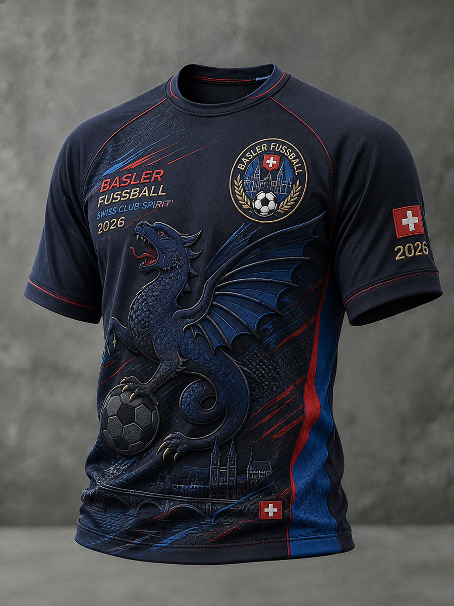 Grafik-Raglan-T-Shirt mit kurzen Ärmeln zum Jubiläum des Herrenfußballclubs