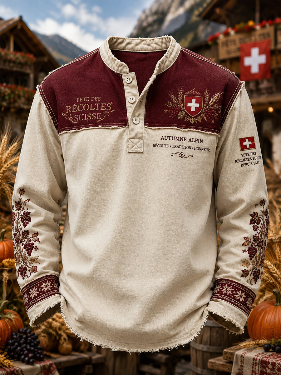 Herren-Longsleeve mit Aufdruck zum Erntedankfest
