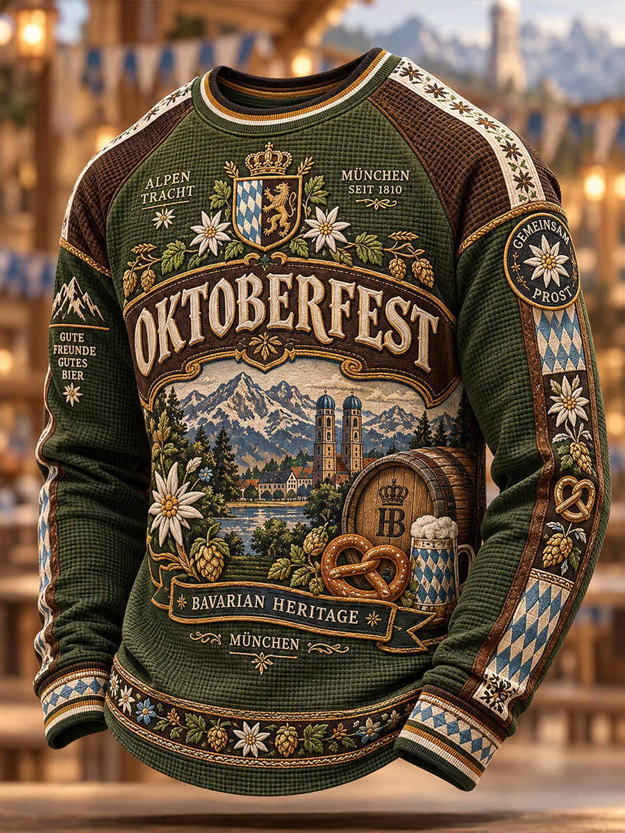 Männer Das Münchner Oktoberfest Waffel Langarm T-Shirt