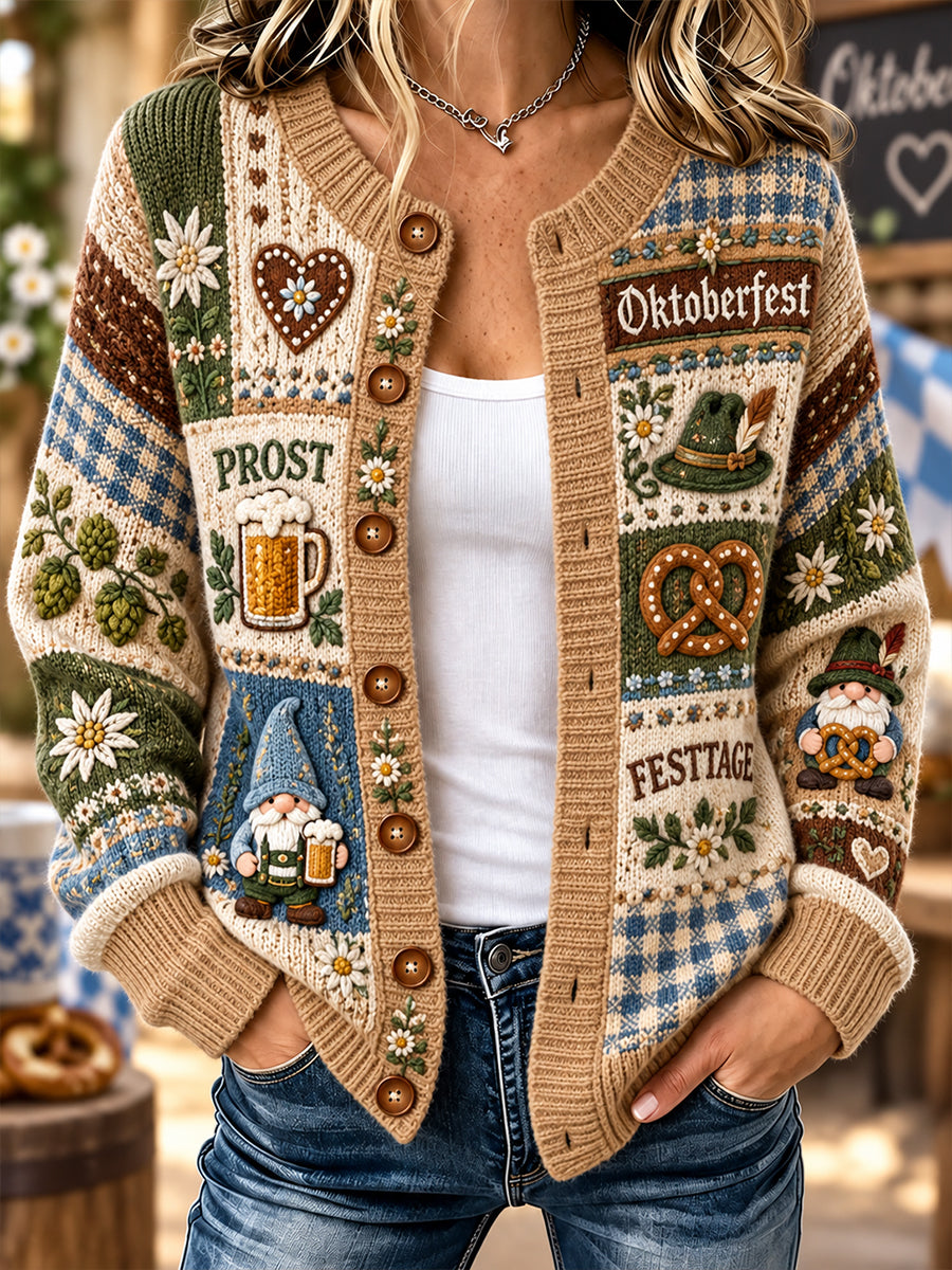 Damen-Strickjacke im Cardigan-Stil für das Münchner Oktoberfest