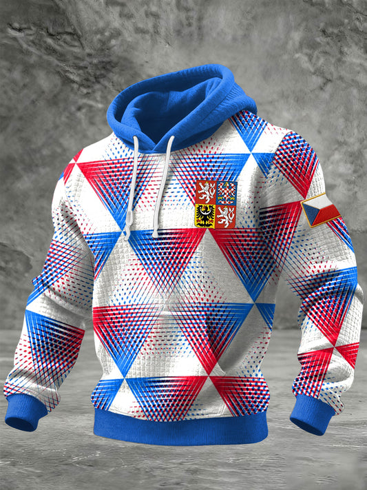 Retro česká embléma barevná geometrická mikina
