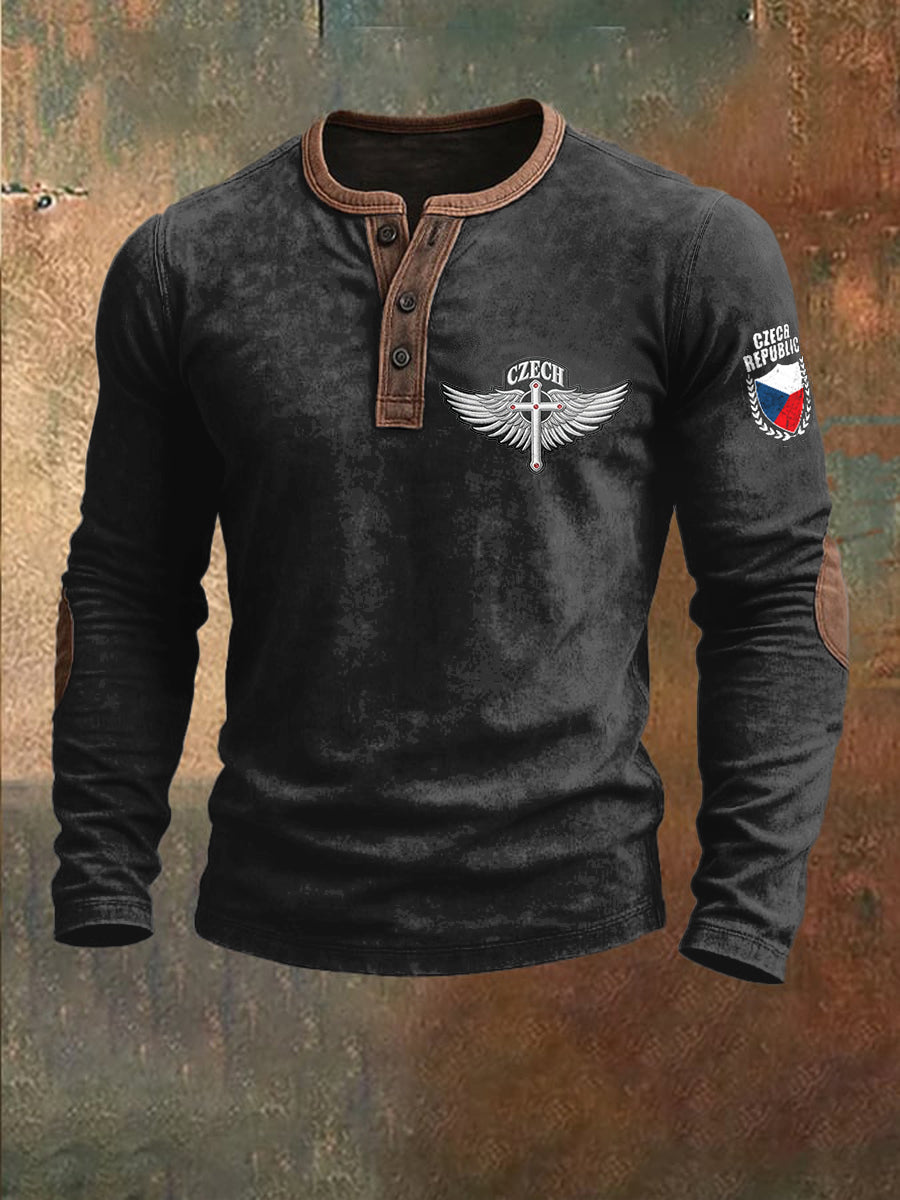 Pánská mikina s dlouhými rukávy s českým návrhem křídel