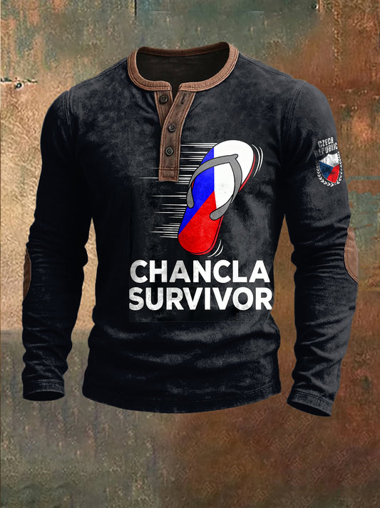 Pánská mikina s dlouhým rukávem s českou vlajkou