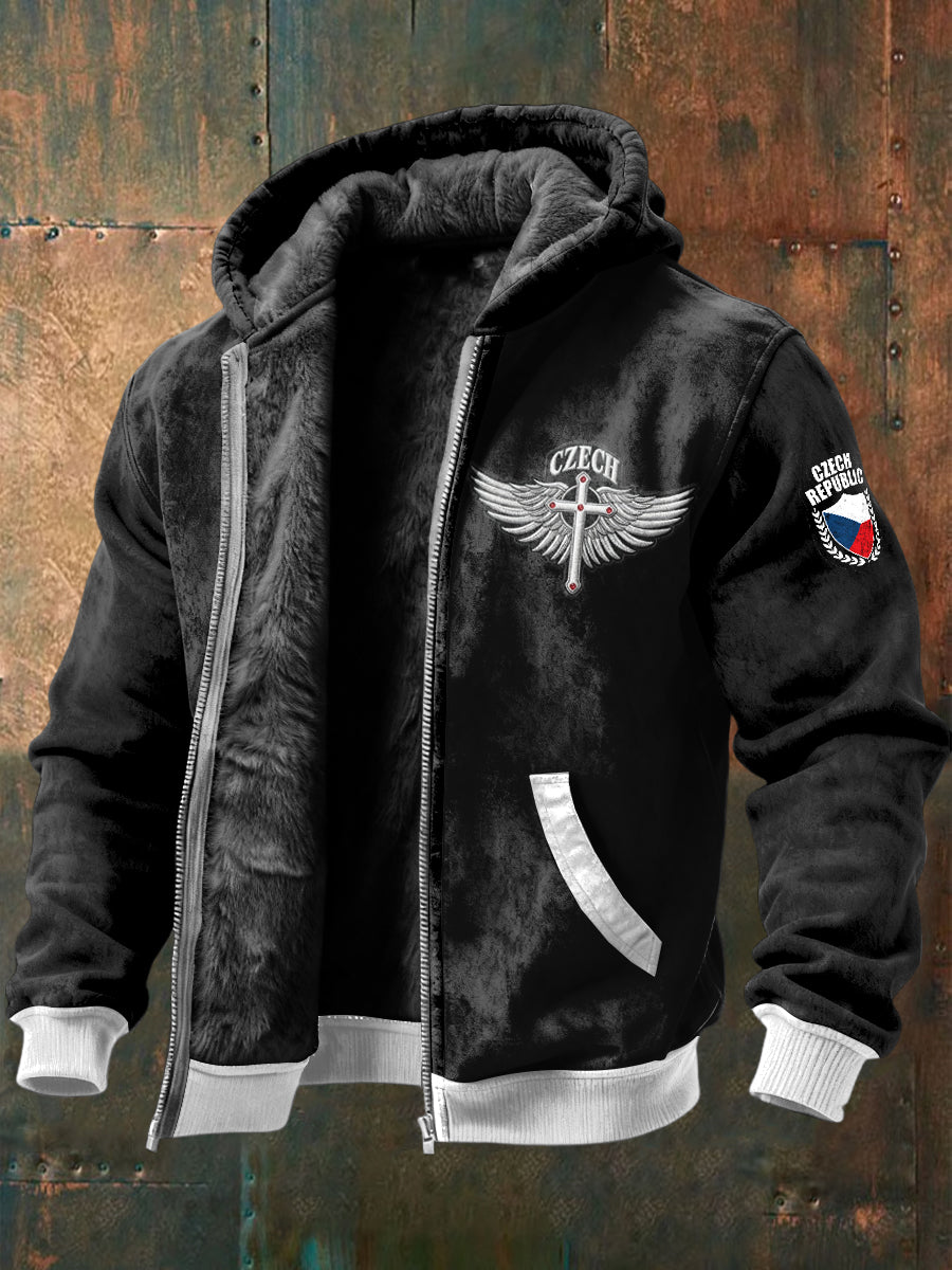 Pánská plášťová bunda s českým křídlem