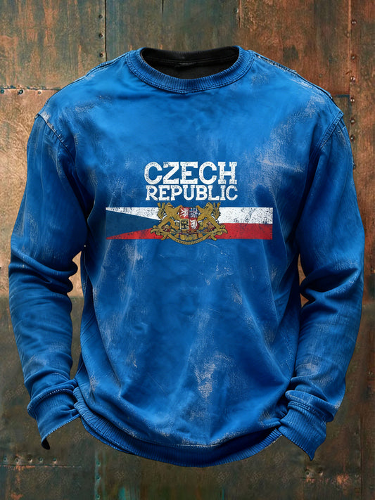 Retro česká vlajka neformální pulóver