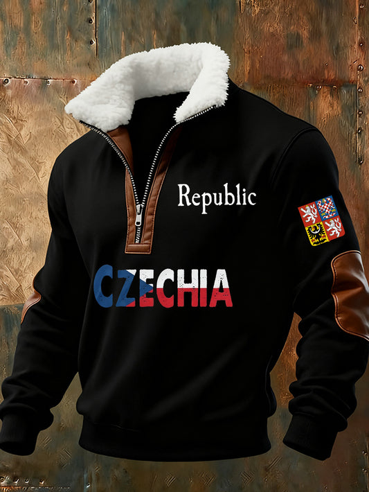 Pánské české tiskové stojany golier comfort sweatshirt