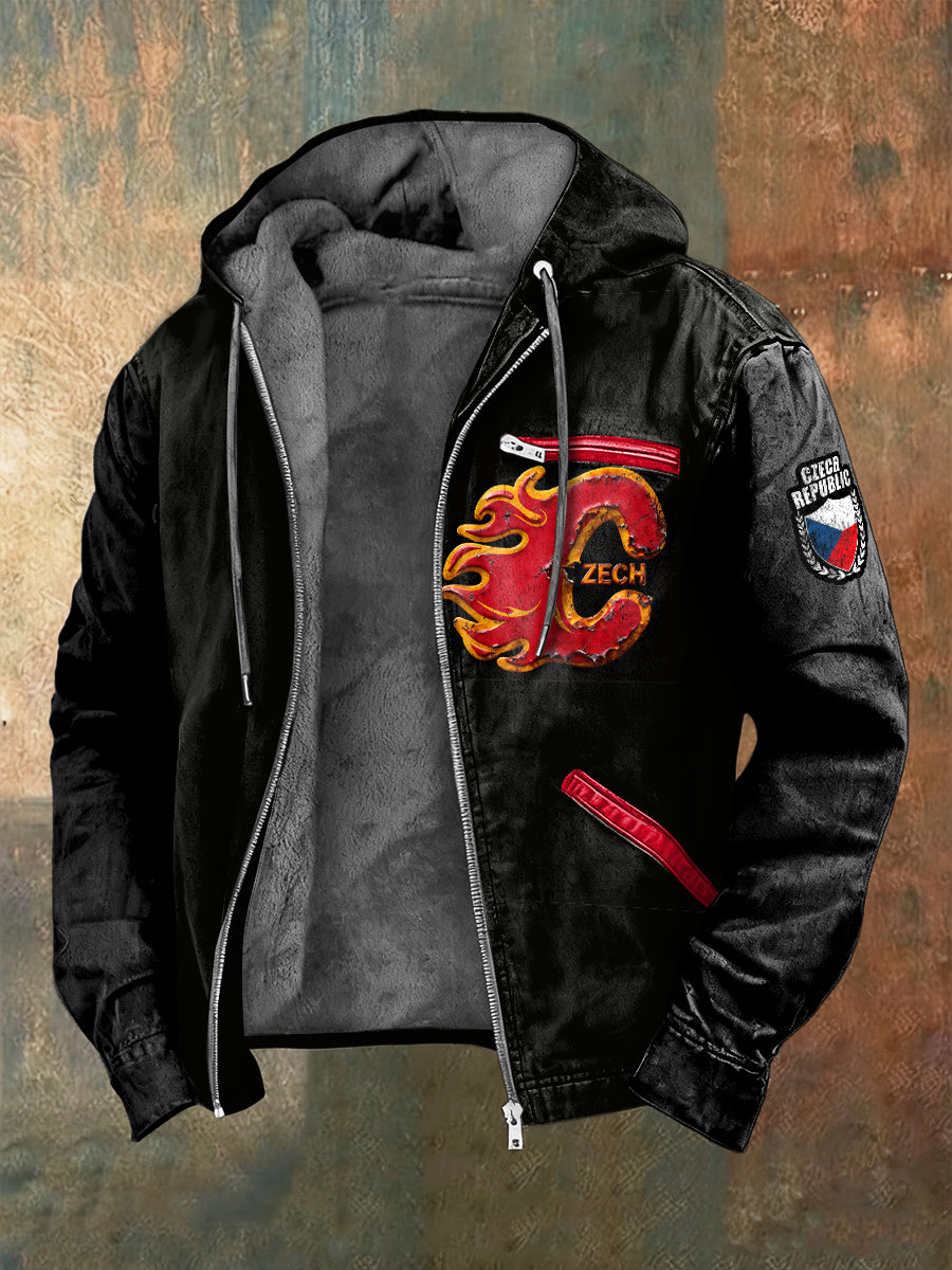 Pánské české počáteční c design black vintage bunda