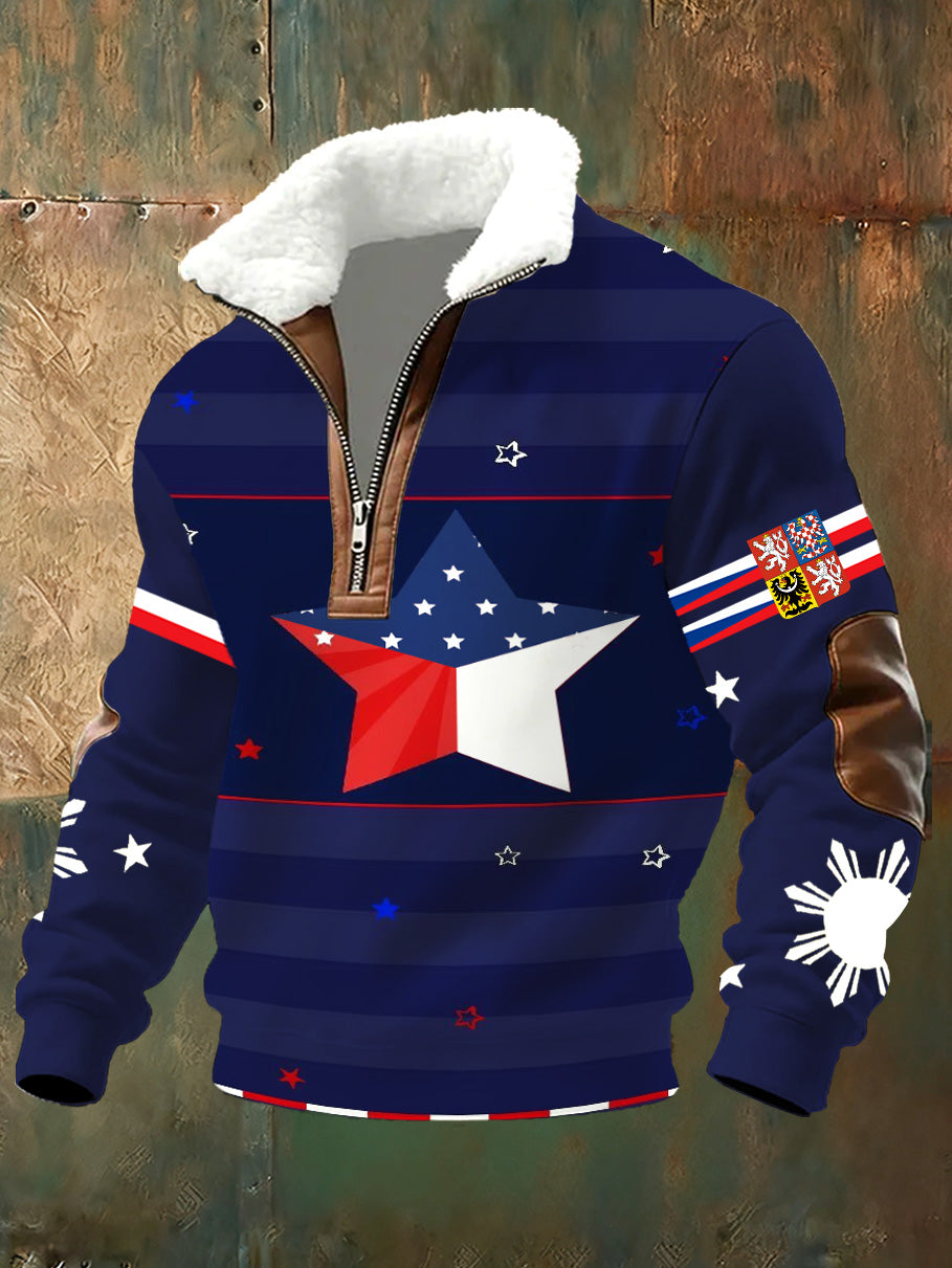 Pánské české tiskové stojany golier comfort sweatshirt