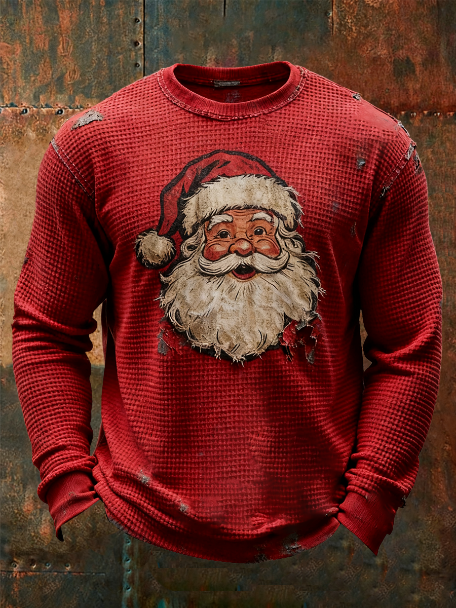 Pánské santa claus vytištěné casual top