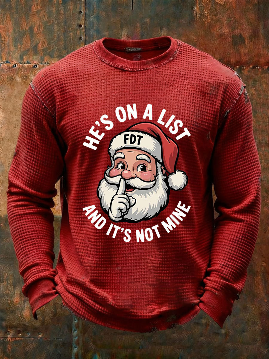 Pánské santa claus fdt wffle print casual tshirt