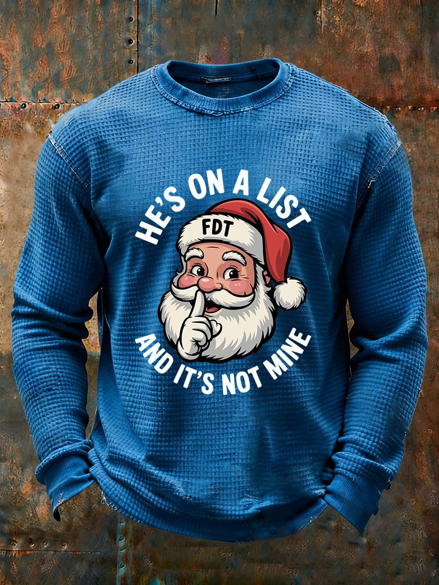 Pánské santa claus fdt wffle print casual tshirt