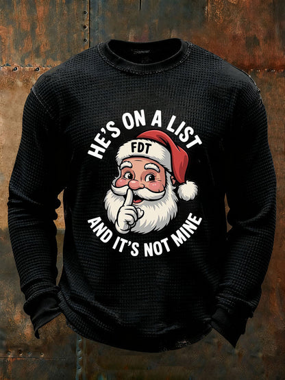 Pánské santa claus fdt wffle print casual tshirt