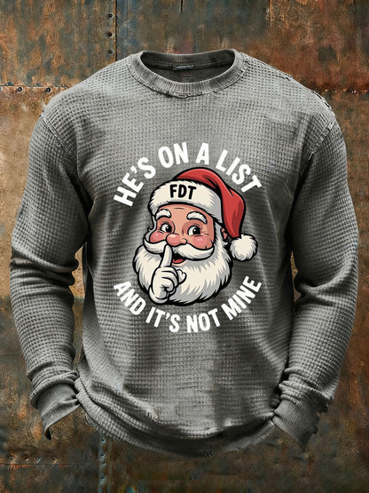 Pánské santa claus fdt wffle print casual tshirt
