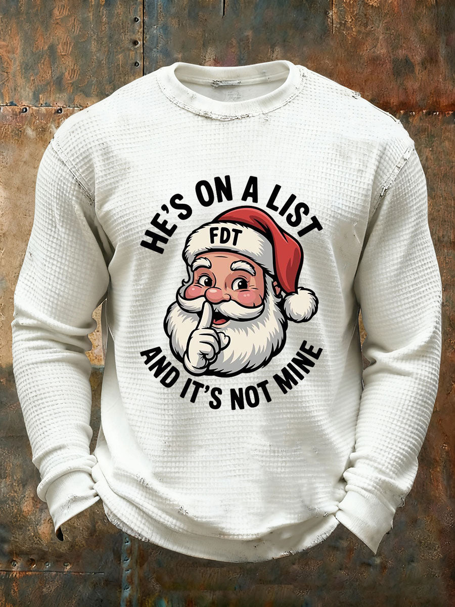 Pánské santa claus fdt wffle print casual tshirt