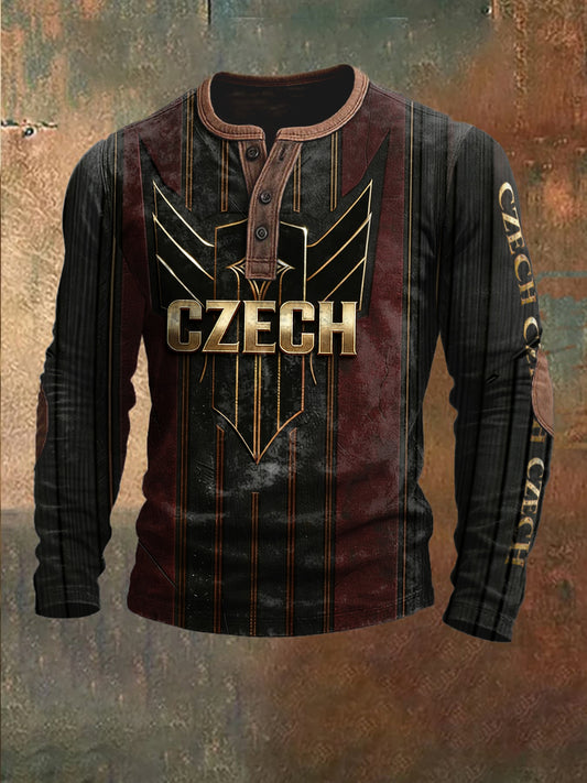 Pánské české tmavě červené pruhované mikiny