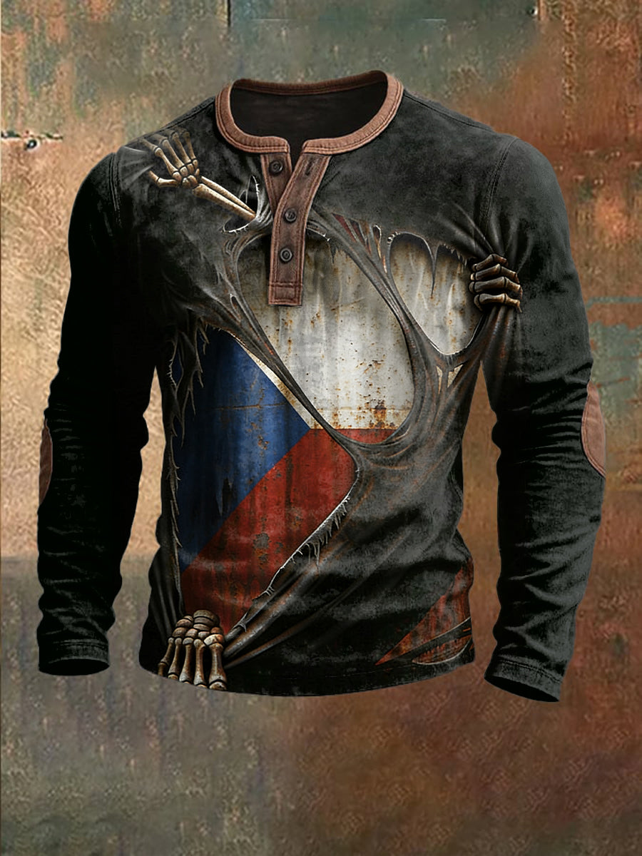 Pánská gotická mikina s českou vlajkou