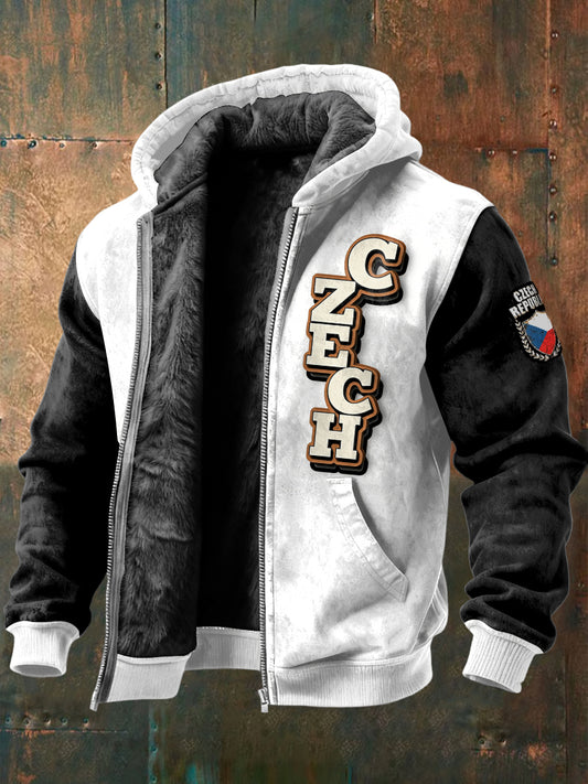 Pánské české kreativní design patchwork fleecelined jacket