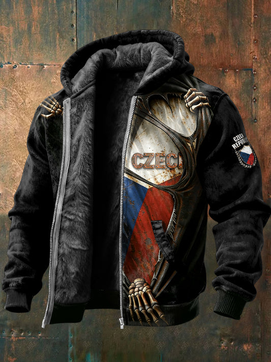 Pánské české vlajky vytisknout gotické fleecelemované bundy