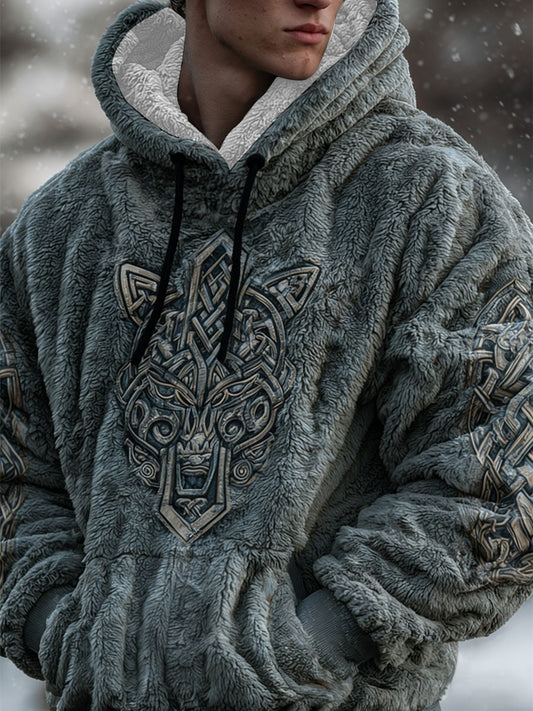 Pánské vikingské flanelové hoodie