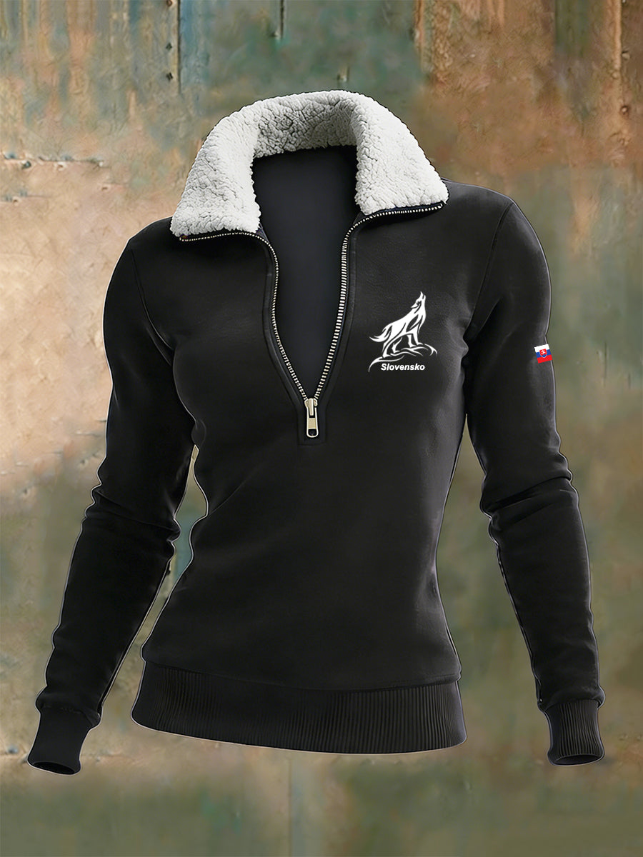 Ženy polovina zips příležitostné a pohodlné slim fit top