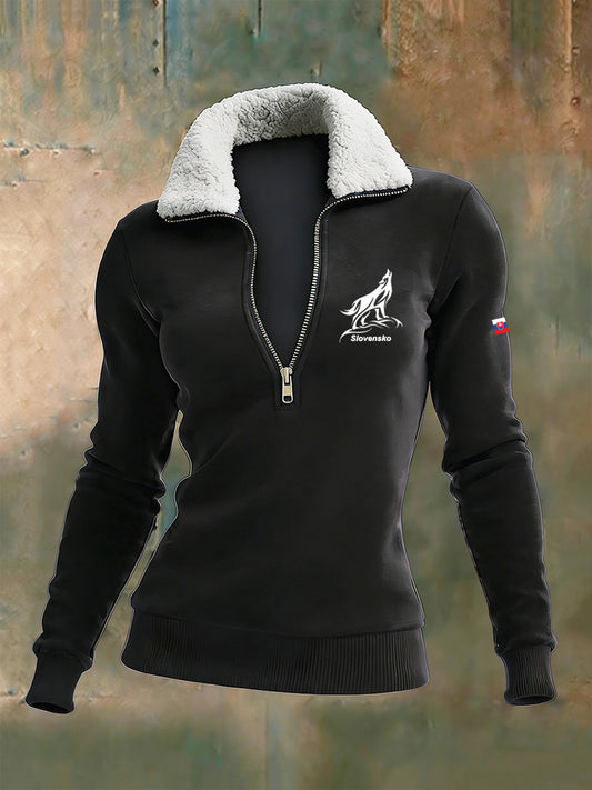 Ženy polovina zips příležitostné a pohodlné slim fit top