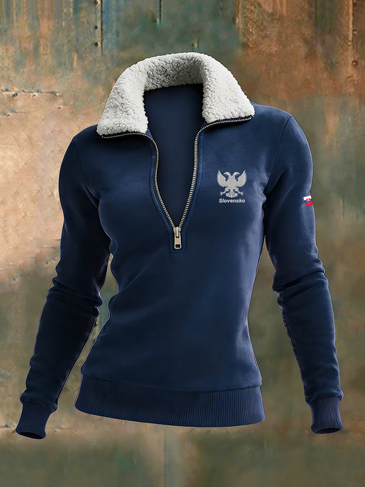 Ženy polovina zips příležitostné a pohodlné slim fit top