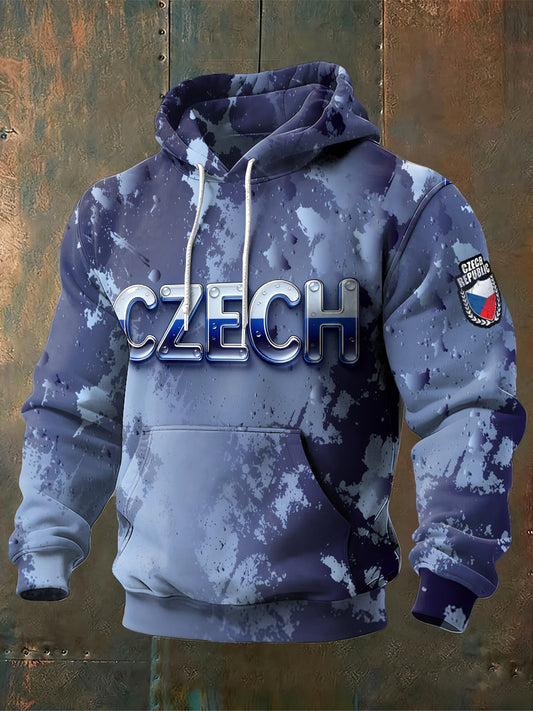 Pánské české kreativní tisk mikina s kapucinou