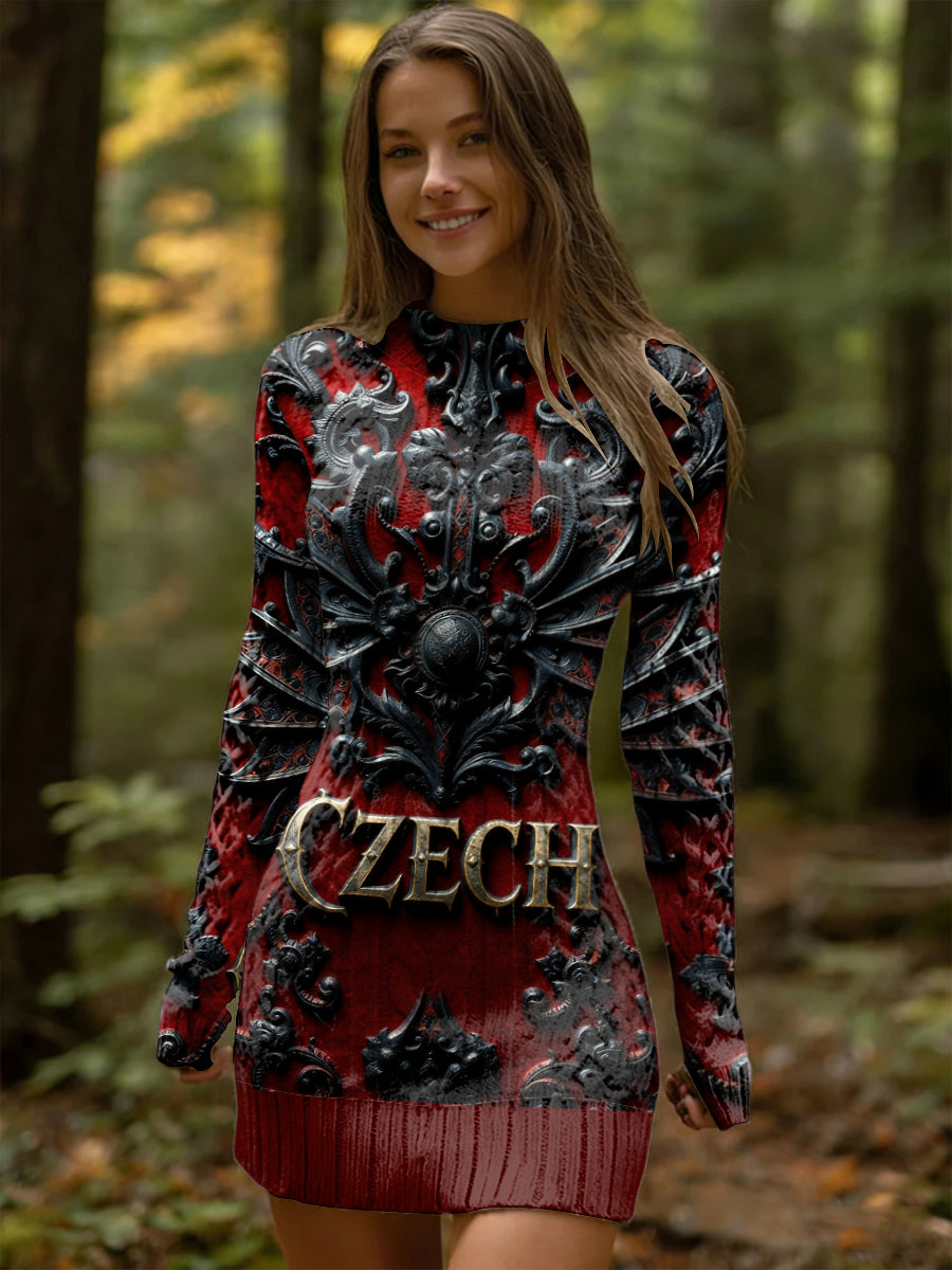 Dámské české vintage gotické šaty s dlouhým rukávem