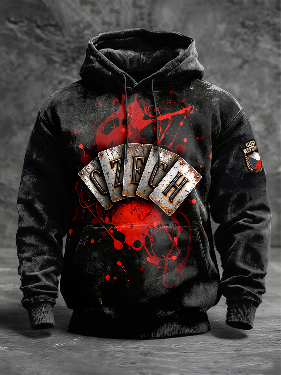 Pánské české písmeno design tištěné mikina