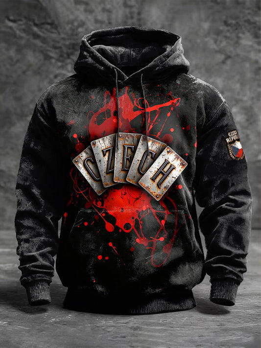 Pánské české písmeno design tištěné mikina