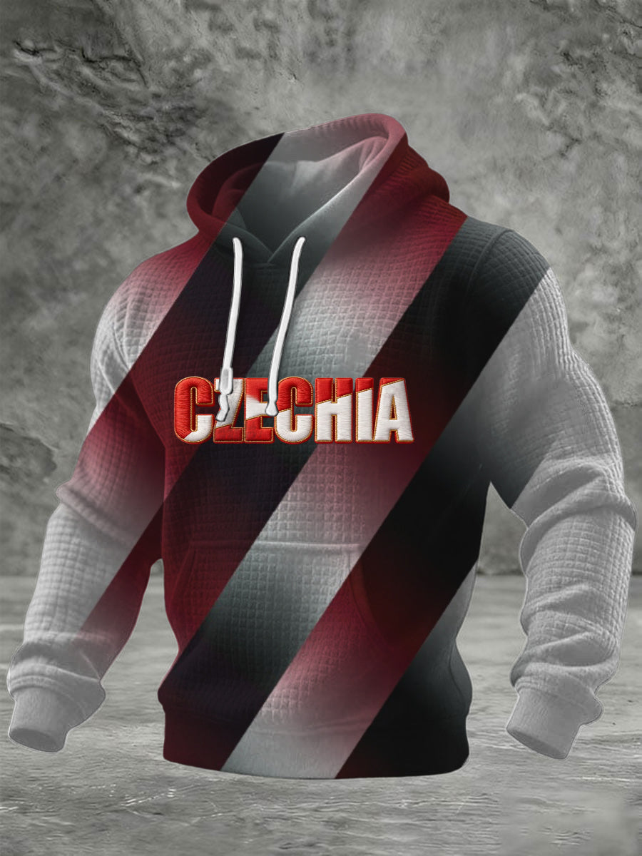 Pánské úderné červenočerná česká republika gradient pruhovaná mikina