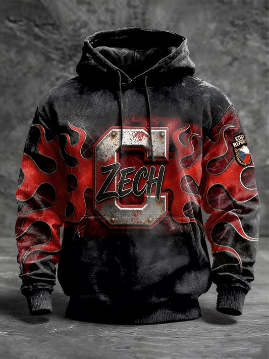 Pánské české počáteční "c" design print vintage sweatshirt